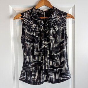 Sandra Angelozzi Silk Keyhole Neck Sleeveless Top